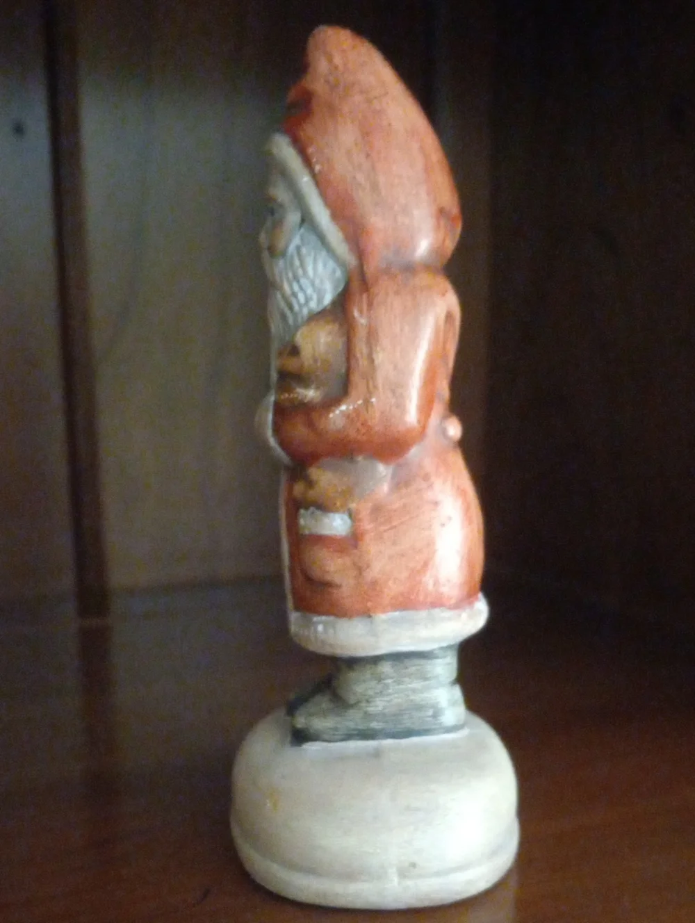 Vintage Hand Painted Porcelain Austria Santa Figurine Holding Doll